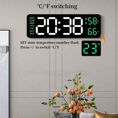 Zidni digitalni sat sa velikim LED brojevima, prikaz temperature i vlage, idealan za dom i kancelariju